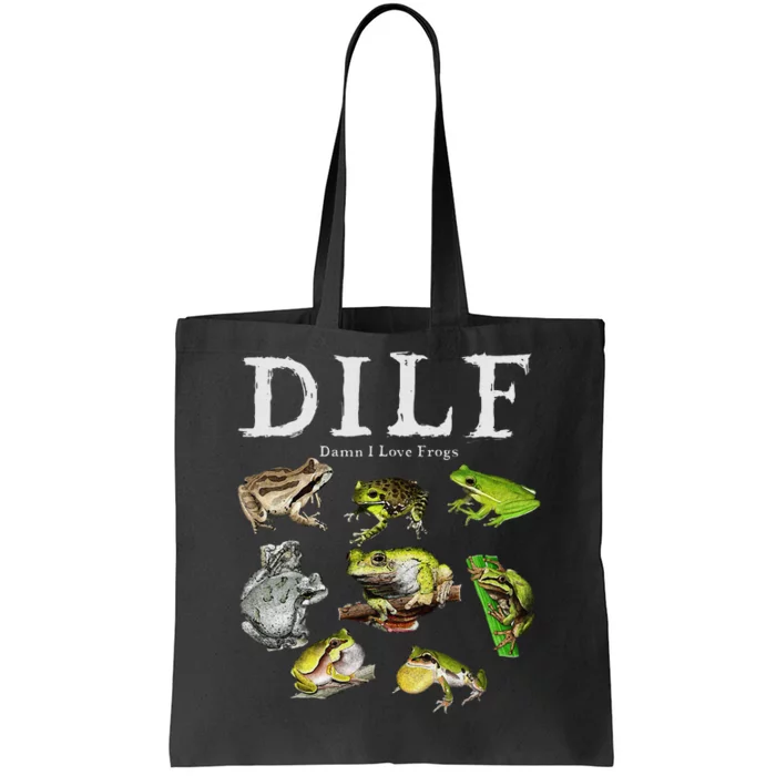 Dilf Damn I Love Frogs Frog Species Graphic Tote Bag