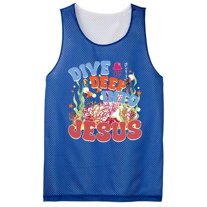 Dive Deep Into Jesus Scuba Vbs 2024 Christian Camp Gift Mesh Reversible Basketball Jersey Tank