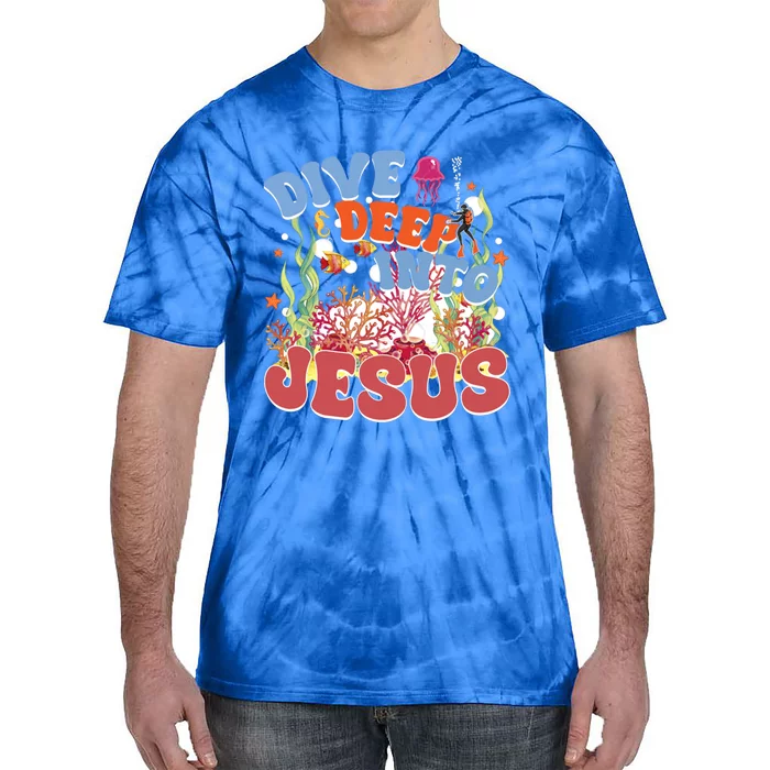 Dive Deep Into Jesus Scuba Vbs 2024 Christian Camp Gift Tie-Dye T-Shirt