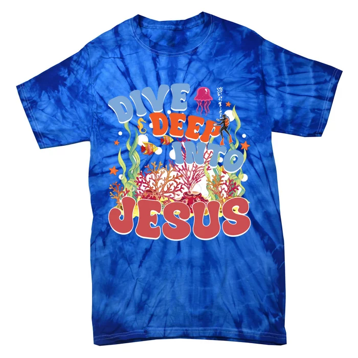 Dive Deep Into Jesus Scuba Vbs 2024 Christian Camp Gift Tie-Dye T-Shirt