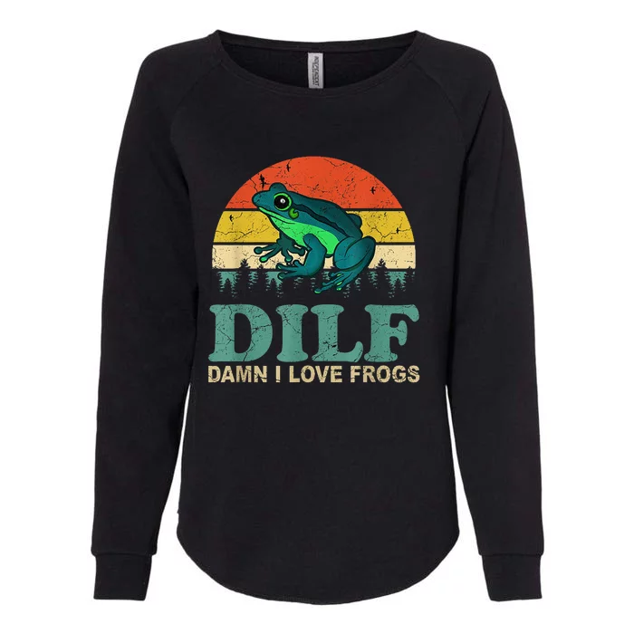 DILF Damn I Love Frogs Womens California Wash Sweatshirt