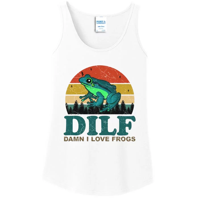 DILF Damn I Love Frogs Ladies Essential Tank