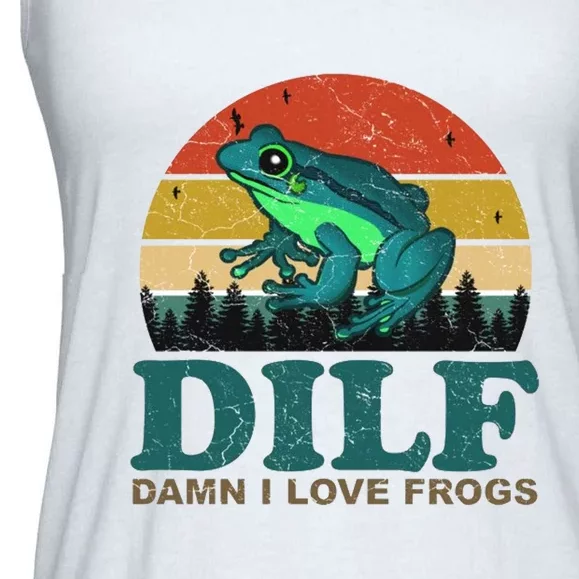 DILF Damn I Love Frogs Ladies Essential Flowy Tank