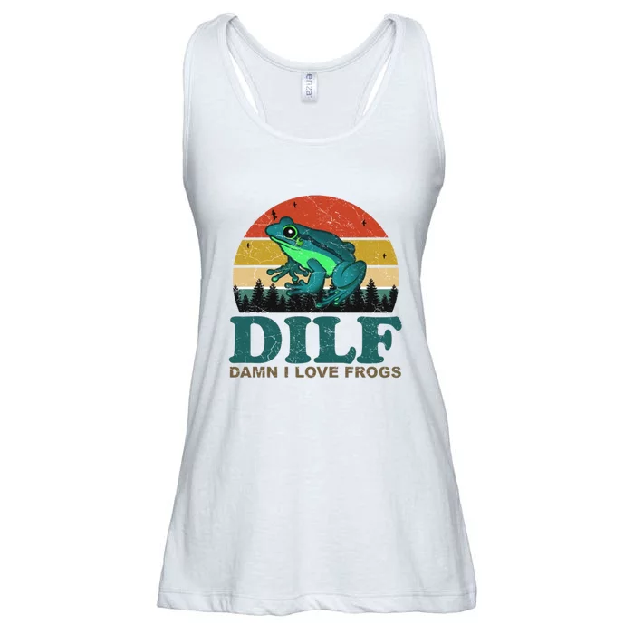 DILF Damn I Love Frogs Ladies Essential Flowy Tank