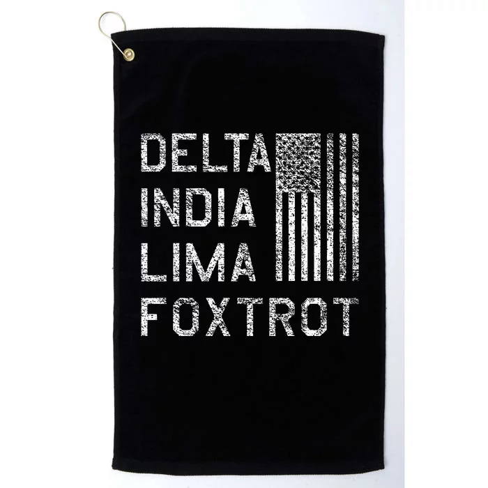 DILF DELTA INDIA LIMA FOXTROT US FLAG AMERICAN PATRIOT Platinum Collection Golf Towel