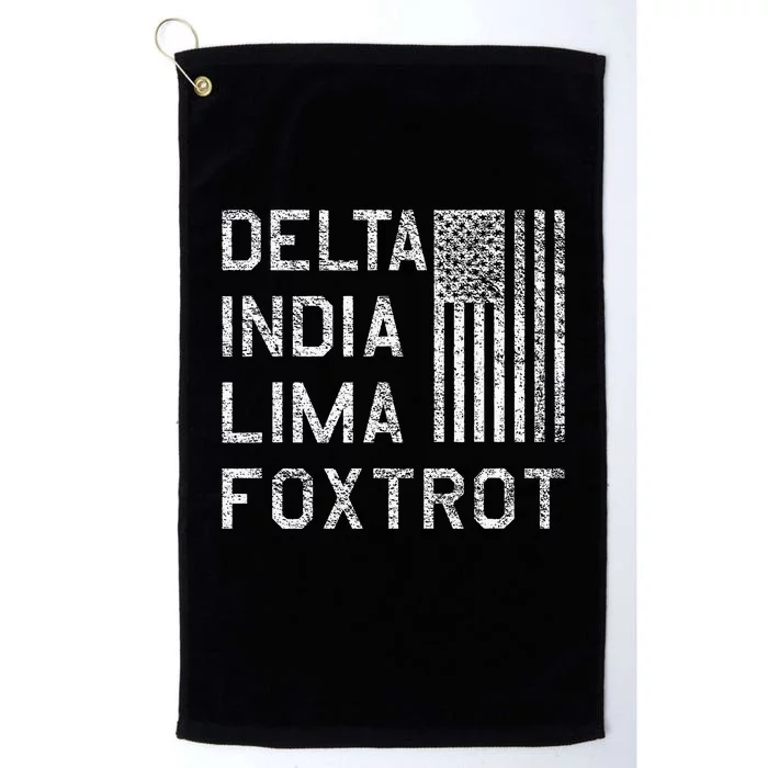 DILF DELTA INDIA LIMA FOXTROT US FLAG AMERICAN PATRIOT Platinum Collection Golf Towel