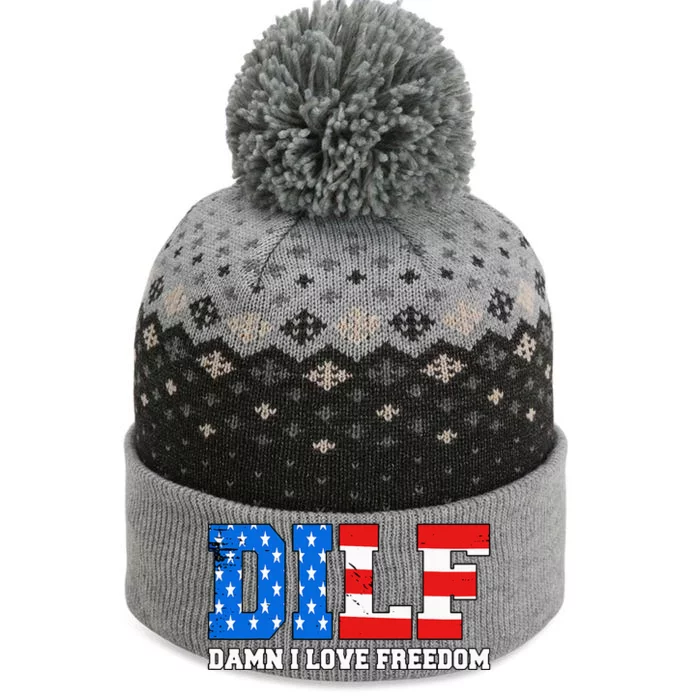 Dilf Damn I Love Freedom The Baniff Cuffed Pom Beanie