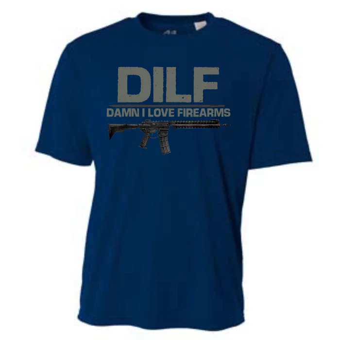 DILF Damn I Love Firearms Funny Cooling Performance Crew T-Shirt