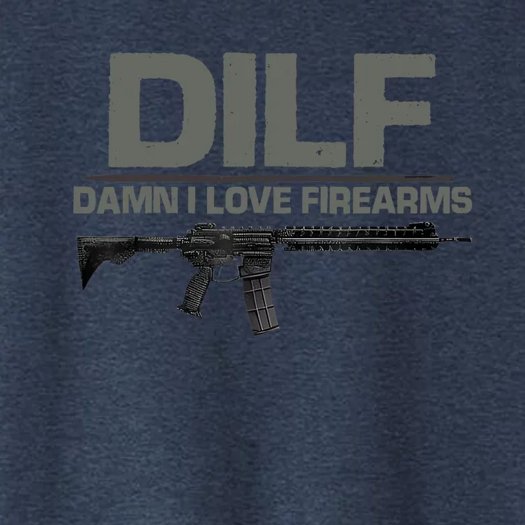 DILF Damn I Love Firearms Funny Women's Crop Top Tee