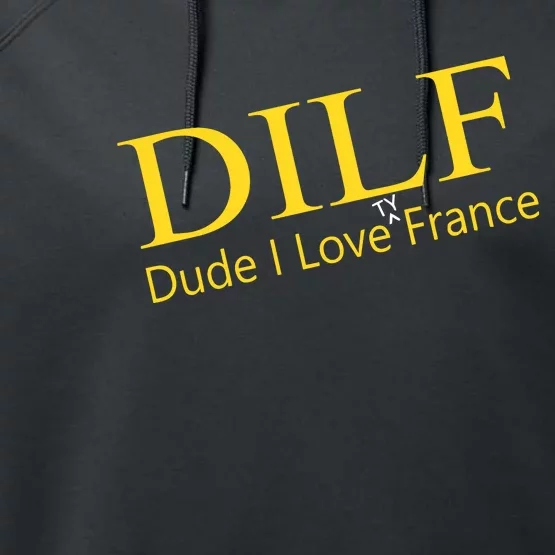 Dilf Dude I Love Ty France Performance Fleece Hoodie