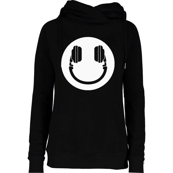 DJ Disc Jockey smile Womens Funnel Neck Pullover Hood