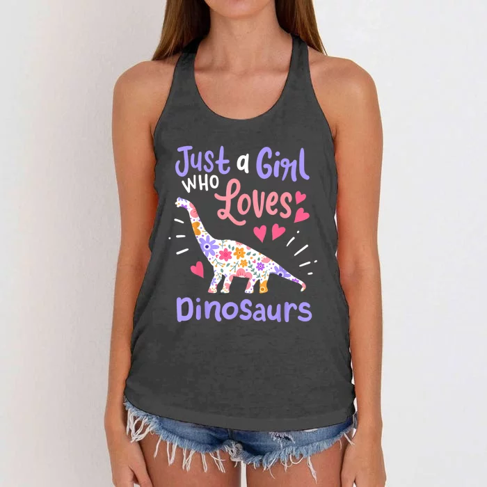 Dinosaur Dinosaur Just A Girl Who Loves Dinosaur Women's Knotted Racerback Tank