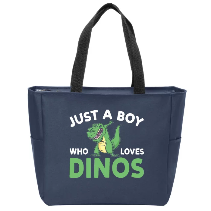 Dinosaur Dino Just A Boy Who Loves Dinos Zip Tote Bag