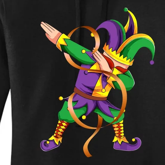 Dabbing Dab Jester Mardi Gras Mask Dabbing Boy Mardi Gras Women's Pullover Hoodie