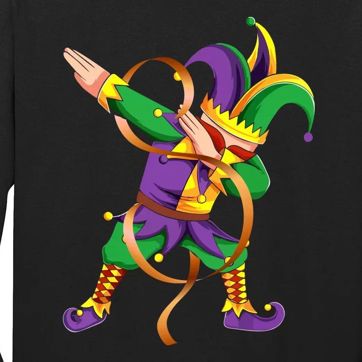 Dabbing Dab Jester Mardi Gras Mask Dabbing Boy Mardi Gras Tall Long Sleeve T-Shirt