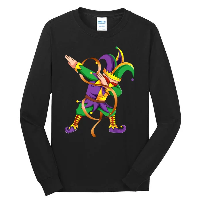 Dabbing Dab Jester Mardi Gras Mask Dabbing Boy Mardi Gras Tall Long Sleeve T-Shirt