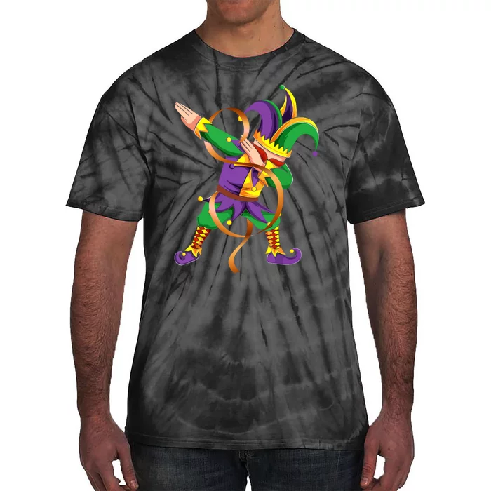 Dabbing Dab Jester Mardi Gras Mask Dabbing Boy Mardi Gras Tie-Dye T-Shirt