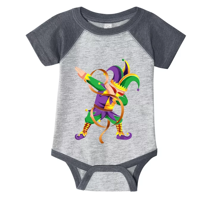 Dabbing Dab Jester Mardi Gras Mask Dabbing Boy Mardi Gras Infant Baby Jersey Bodysuit