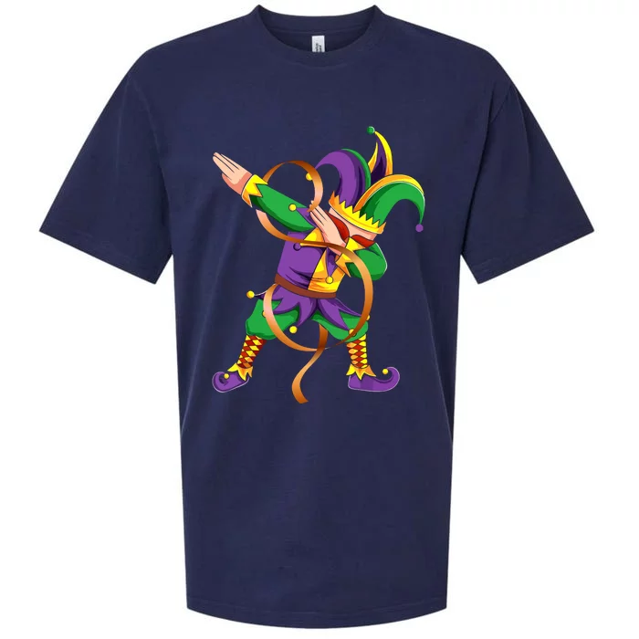 Dabbing Dab Jester Mardi Gras Mask Dabbing Boy Mardi Gras Sueded Cloud Jersey T-Shirt