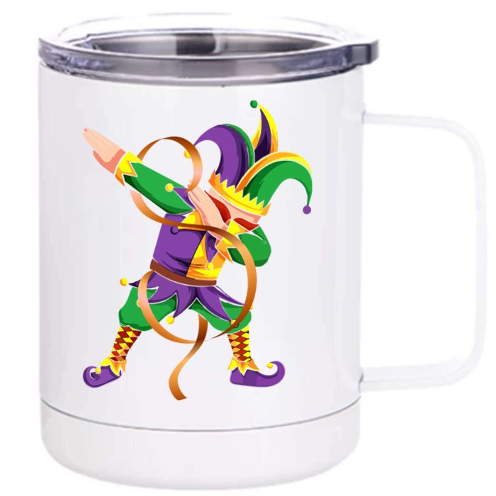 Dabbing Dab Jester Mardi Gras Mask Dabbing Boy Mardi Gras Front & Back 12oz Stainless Steel Tumbler Cup