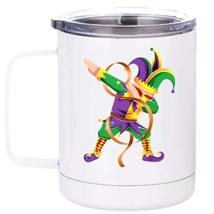 Dabbing Dab Jester Mardi Gras Mask Dabbing Boy Mardi Gras Front & Back 12oz Stainless Steel Tumbler Cup