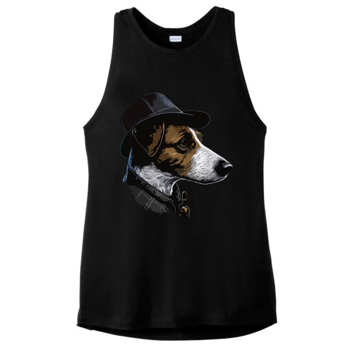 Detective Dog Jack Russell Terrier Ladies Tri-Blend Wicking Tank