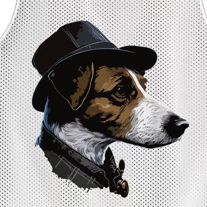 Detective Dog Jack Russell Terrier Mesh Reversible Basketball Jersey Tank