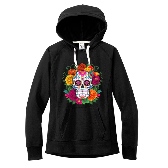 Dia De Los Muertos Costume Day Of The Dead Sugar Skull Women's Fleece Hoodie