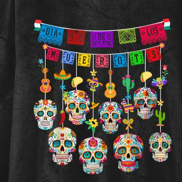 Dia De Los Muertos Funny Day Of The Dead Hanging Skulls Hooded Wearable Blanket