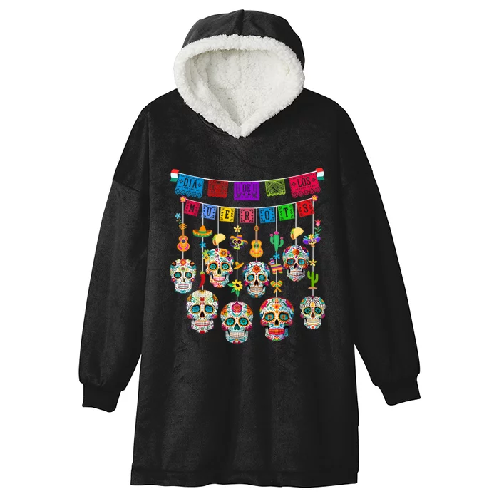 Dia De Los Muertos Funny Day Of The Dead Hanging Skulls Hooded Wearable Blanket