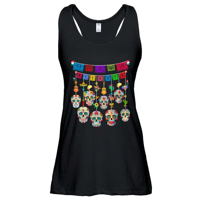 Dia De Los Muertos Funny Day Of The Dead Hanging Skulls Ladies Essential Flowy Tank