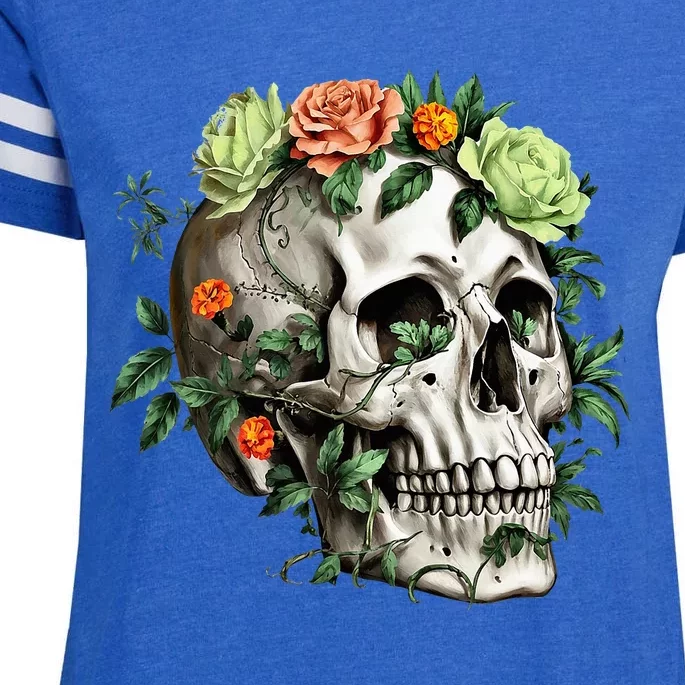 Dia De Los Muertos Costume Day Of The Dead Sugar Skull Enza Ladies Jersey Football T-Shirt