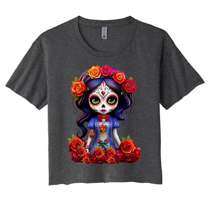 Dia De Los Muertos La Catrina Day Of The Dead Women's Crop Top Tee