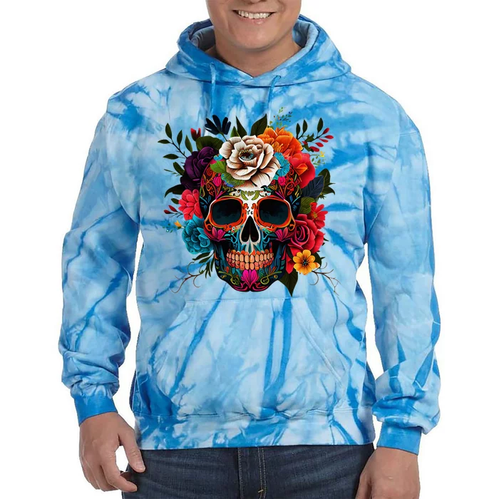 Dia De Los Muertos Costume Day Of Dead Sugar Skull Tie Dye Hoodie