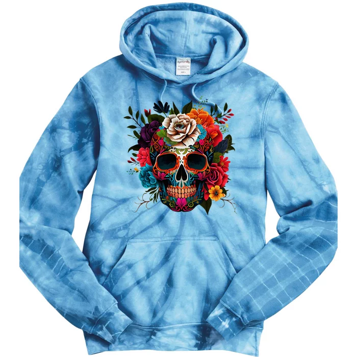 Dia De Los Muertos Costume Day Of Dead Sugar Skull Tie Dye Hoodie