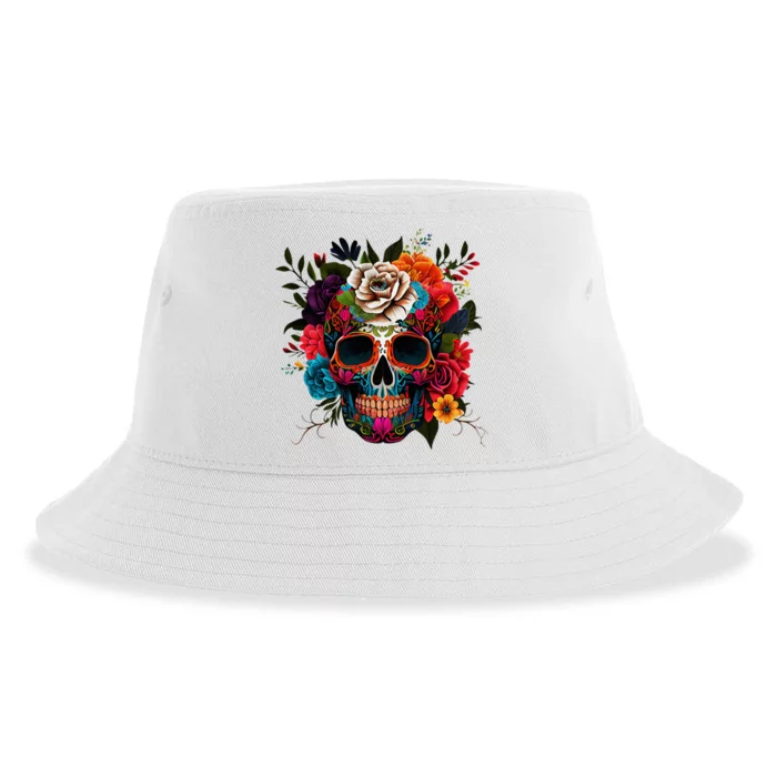 Dia De Los Muertos Costume Day Of Dead Sugar Skull Sustainable Bucket Hat