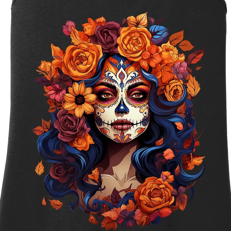 Dia De Los Muertos Mexican Sugar Skull Day Of The Dead Mexican Holiday Ladies Essential Tank