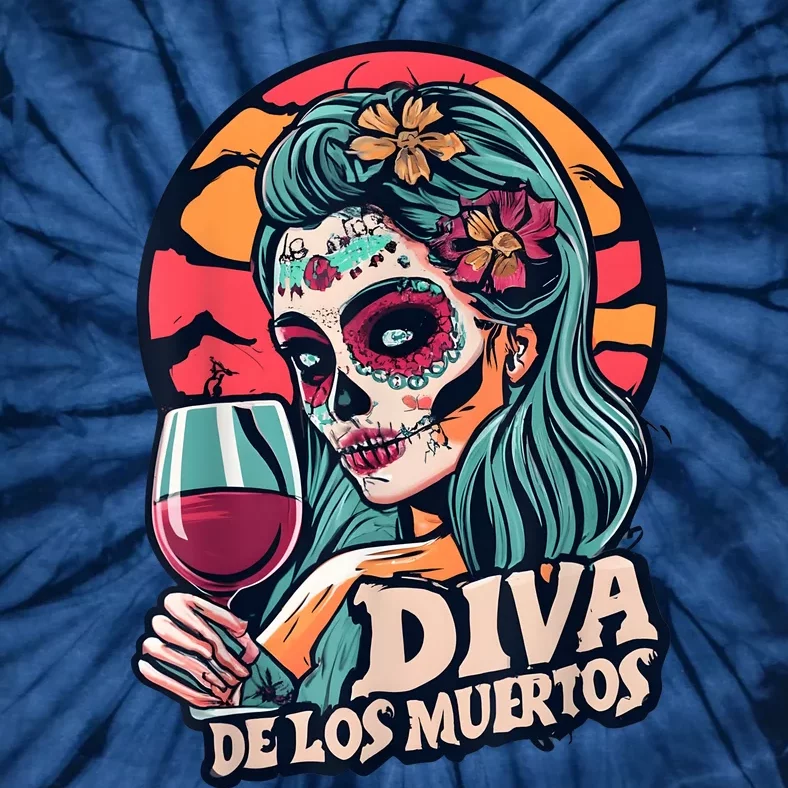 Diva De Los Muertos Skeleton Halloween Party Tie-Dye T-Shirt