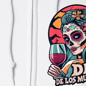 Diva De Los Muertos Skeleton Halloween Party Full Zip Hoodie