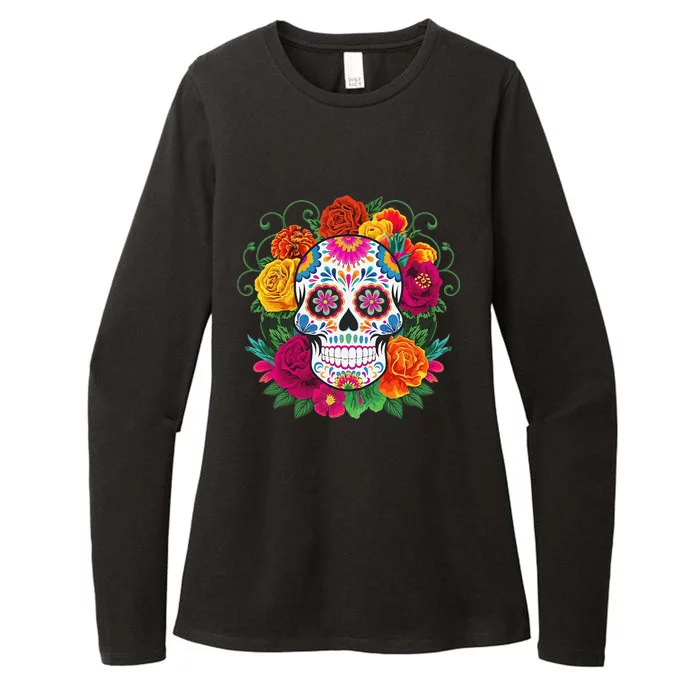 Dia De Los Muertos Costume Day Of The Dead Sugar Skull Womens CVC Long Sleeve Shirt