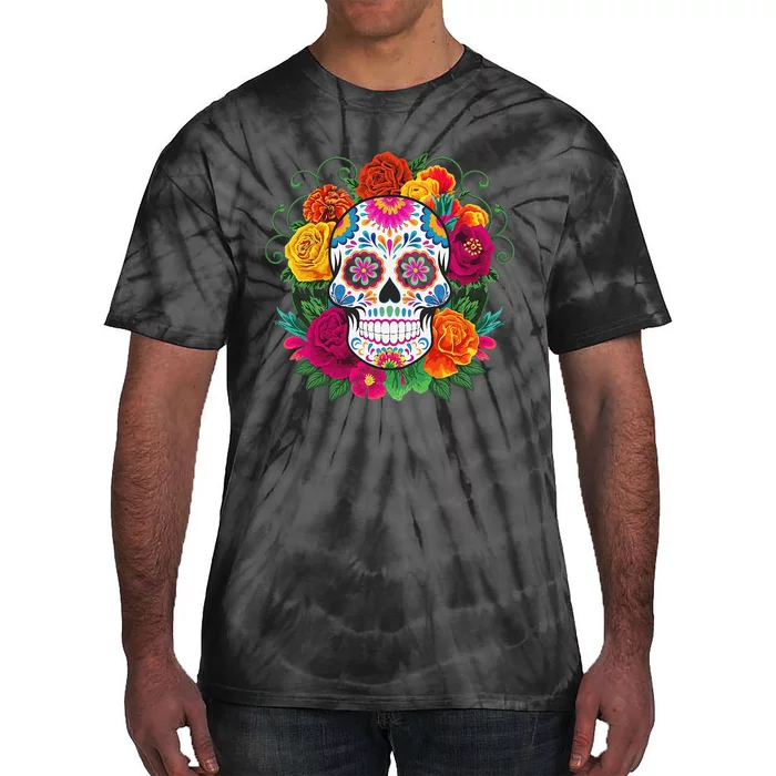 Dia De Los Muertos Costume Day Of The Dead Sugar Skull Tie-Dye T-Shirt