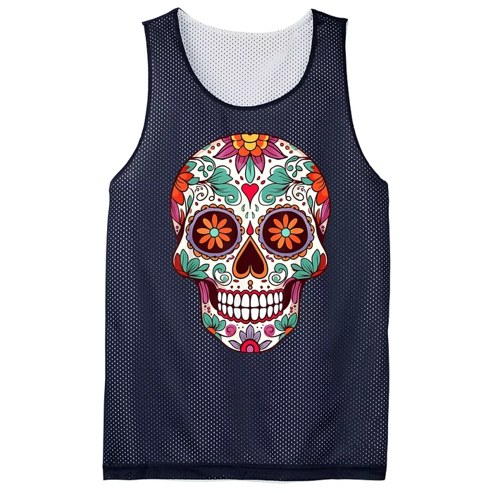 Dia De Los Muertos Mexico Costume Day Of Dead Sugar Skull Mesh Reversible Basketball Jersey Tank