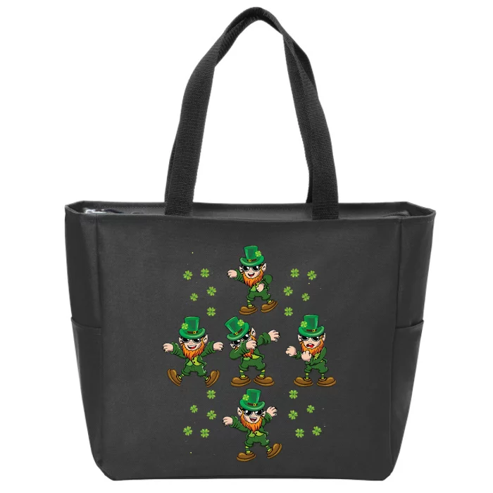 Dab Dancing Leprechaun Shamrock Irish Saint Patricks Day Zip Tote Bag