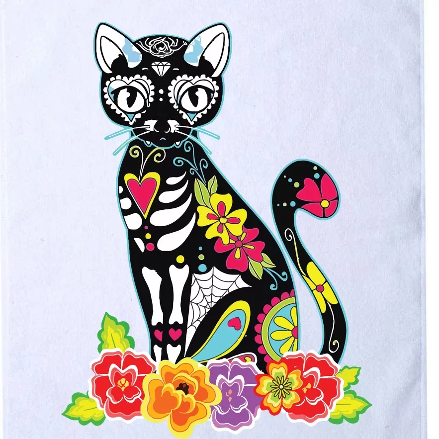 Dia De Los Muertos Cat Day Of The Dead Funny Halloween Platinum Collection Golf Towel