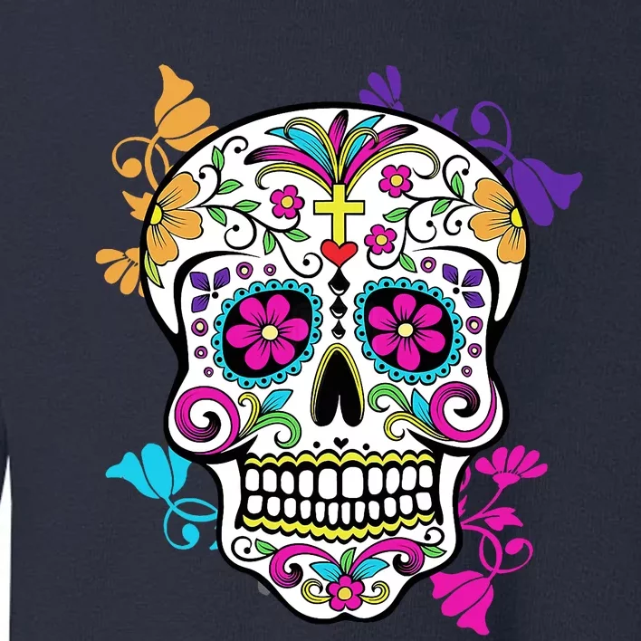 Dia De Los Muertos Sugar Skull Toddler Sweatshirt