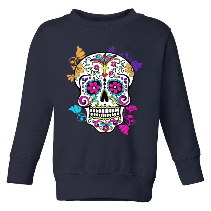 Dia De Los Muertos Sugar Skull Toddler Sweatshirt