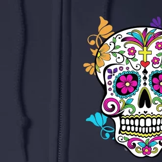 Dia De Los Muertos Sugar Skull Full Zip Hoodie