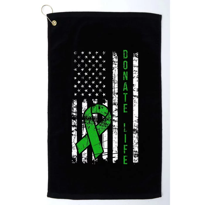 Distressed Donate Life USA Flag Organ Kidney Donor Ribbon Platinum Collection Golf Towel