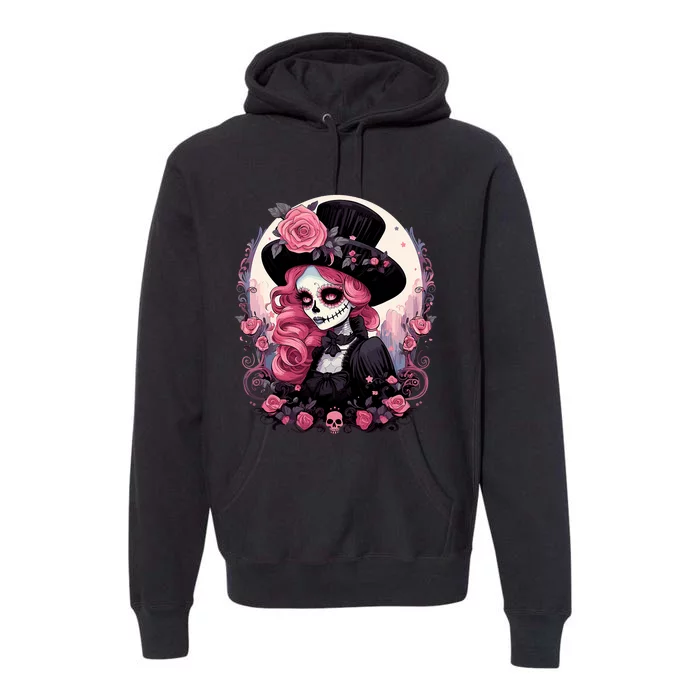 Dia De Los Muertos La Catrina Day Of The Dead Design Gift Premium Hoodie