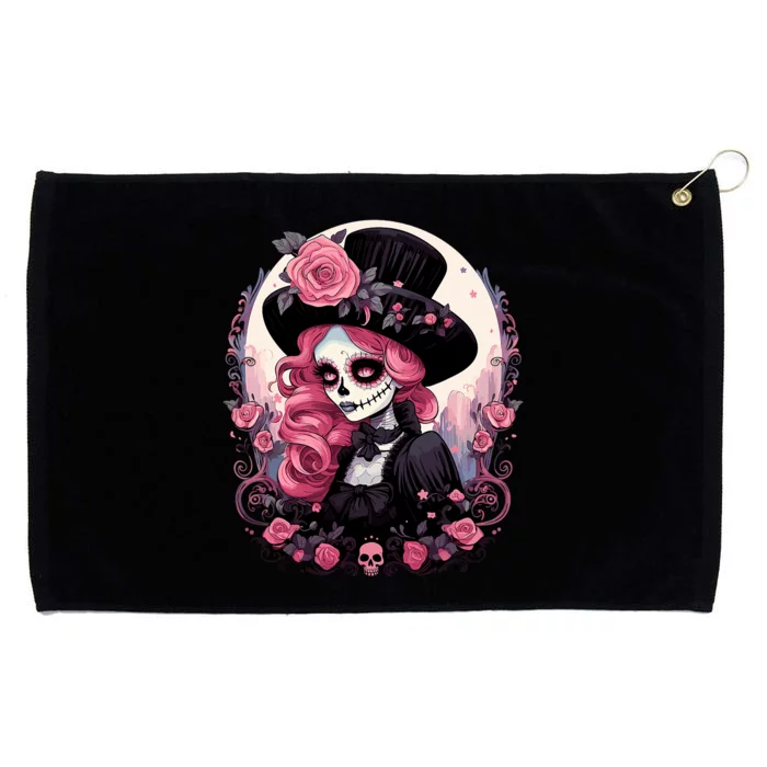 Dia De Los Muertos La Catrina Day Of The Dead Design Gift Grommeted Golf Towel